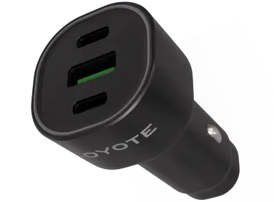 Chargeur allume-cigare 3 ports (2 USB-C + 1 USB-A)